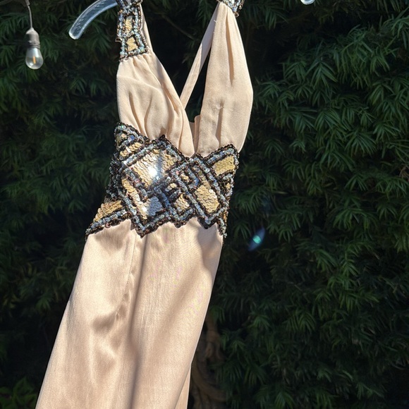 Mandalay Champagne  blush Halter Maxi Dress - Picture 11 of 13